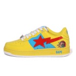 BAPE STA x Marvel ソースニーカー 1I73-191-905 黄色、赤、青のデザインを持つBAPE STA x Marvel ソースニーカー