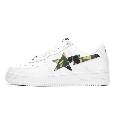 BAPE STA ホワイトカモスタースニーカー 1I70-191-005-GREEN｜アイコニックな迷彩ストリートスタイル