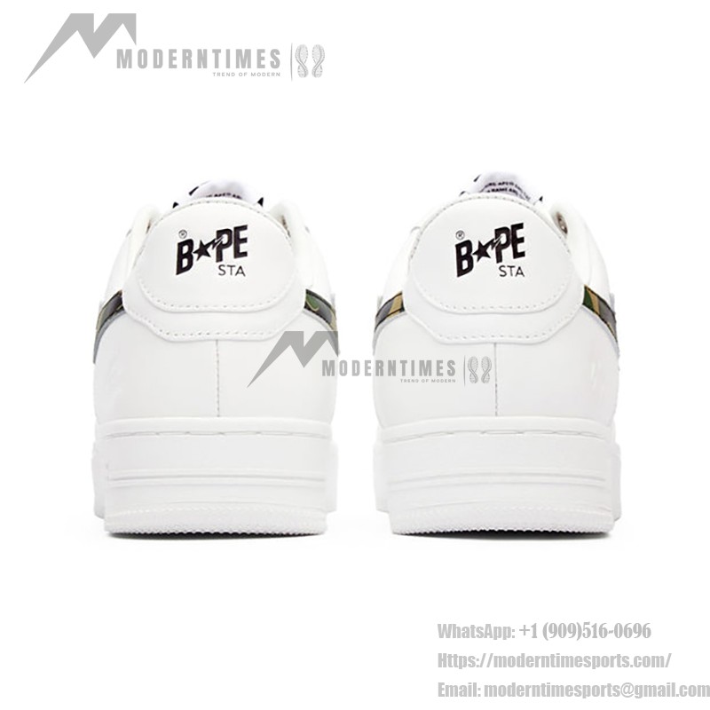 BAPE STA ホワイトカモスタースニーカー 1I70-191-005-GREEN ABCカモスターロゴ付きBAPE STA ホワイトスニーカー