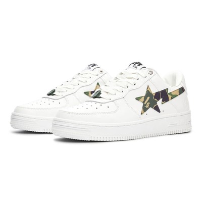 BAPE STA ホワイトカモスタースニーカー 1I70-191-005-GREEN｜アイコニックな迷彩ストリートスタイル