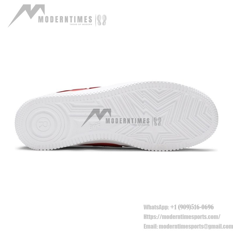 BAPE STA レッド&バーガンディパテントレザースニーカー 1H20191046-RED レッドとバーガンディのパテントレザー仕上げのBAPE STAスニーカー、スターのロゴ付き