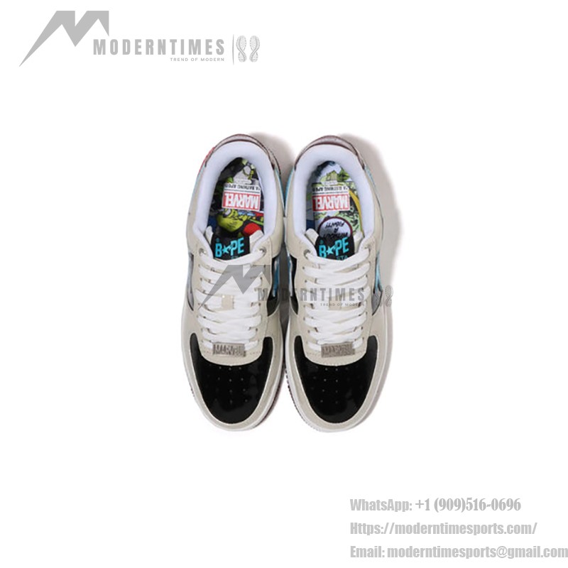 BAPE STA x Marvel ロケットラクーン スニーカー 1I73-191-906 クリーム、ブラック、ブルーのBAPE STA x Marvel ロケットラクーン スニーカー