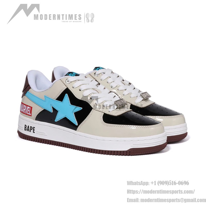 BAPE STA x Marvel ロケットラクーン スニーカー 1I73-191-906 クリーム、ブラック、ブルーのBAPE STA x Marvel ロケットラクーン スニーカー