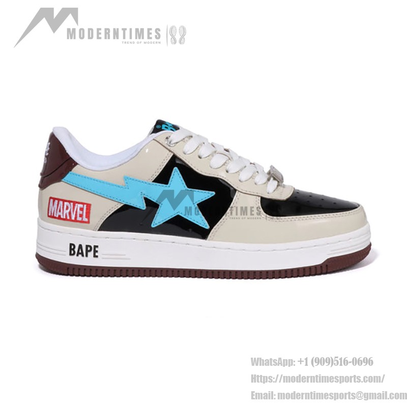 BAPE STA x Marvel ロケットラクーン スニーカー 1I73-191-906 クリーム、ブラック、ブルーのBAPE STA x Marvel ロケットラクーン スニーカー