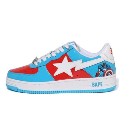 BAPE STA x Marvel キャプテン・アメリカ スニーカー 1I73-191-903｜ヒーロー風ストリートウェアアイコン