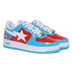 BAPE STA x Marvel キャプテン・アメリカ スニーカー 1I73-191-903 赤、青、白のデザインが特徴のBAPE STA x Marvel キャプテン・アメリカ スニーカー