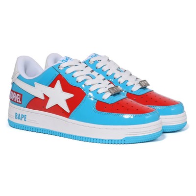 BAPE STA x Marvel キャプテン・アメリカ スニーカー 1I73-191-903｜ヒーロー風ストリートウェアアイコン