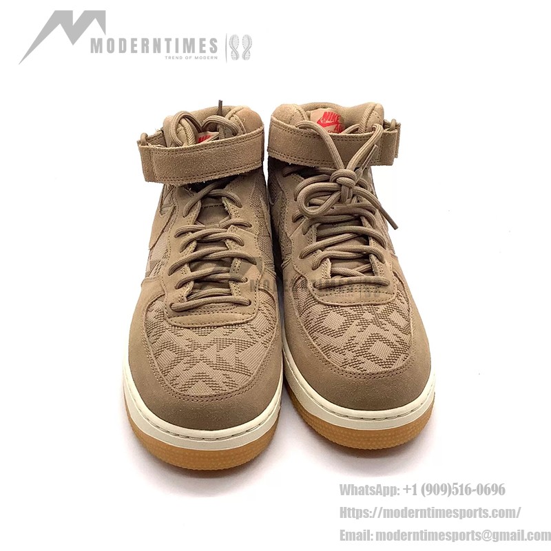 Nike Air Force 1 Mid '07 PRM N7 - プレミアムブラウンスエードミッドトップスニーカー Nike Air Force 1 Mid '07 PRM N7 AT6167-200 - レッドスウッシュとN7ロゴが付いたブラウンスエードスニーカー