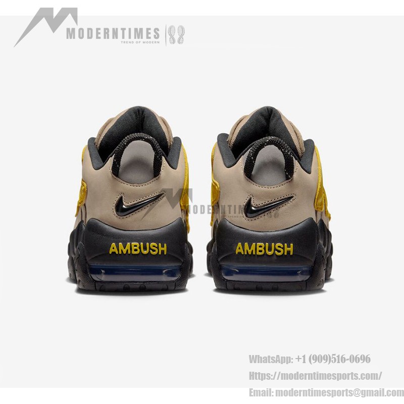 AMBUSH x ナイキ エア モア アップテンポ ロー “ライムストーン” - スタイリッシュなライムストーン コラボレーション ローカット デザイン AMBUSH x ナイキ エア モア アップテンポ ロー “ライムストーン” - ライムストーンカラー コラボレーション ローカット バスケットボールシューズ