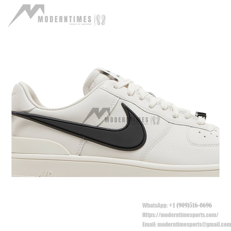 AMBUSH x Nike Air Force 1 Low 'Phantom' - Stylish Off-White Sneakers AMBUSH x Nike Air Force 1 Low 'Phantom' - Off-White Sneakers with Extended Black Swoosh