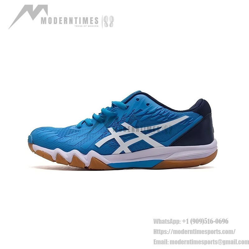 ASICS Attack Bladelyte 4 1073A001-404 バドミントンシューズ ASICS Attack Bladelyte 4 1073A001-404 青と白のプロバドミントンシューズ
