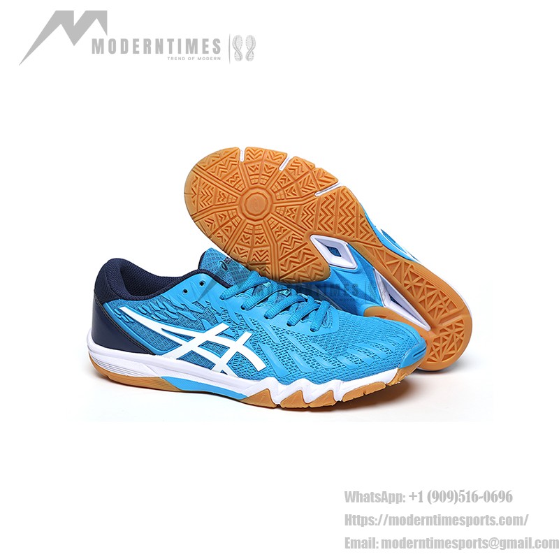 ASICS Attack Bladelyte 4 1073A001-404 バドミントンシューズ ASICS Attack Bladelyte 4 1073A001-404 青と白のプロバドミントンシューズ