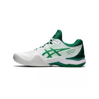 ASICS Court FF Novak 1041A089-104 プロフェッショナルテニスシューズ - 高性能安定性とクッション性の白と緑デザイン