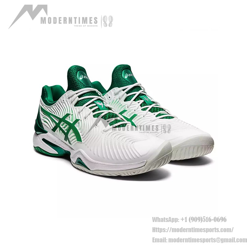 ASICS Court FF Novak 1041A089-104 Tennis Shoes ASICS Court FF Novak 1041A089-104 Professional Tennis Shoes in White and Green