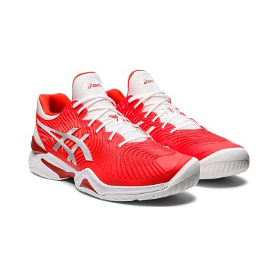 ASICS Court FF Novak 1041A089-800 プロフェッショナルテニスシューズ - 高性能安定性とクッション性の赤と白デザイン