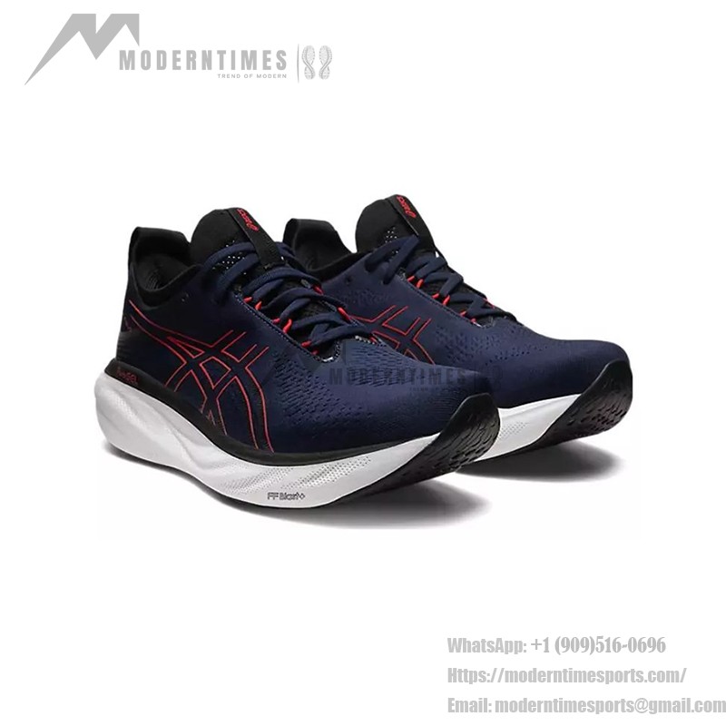 ASICS Gel-Nimbus 25 1011B547-401 メンズランニングシューズ ASICS Gel-Nimbus 25 1011B547-401 メンズランニングシューズ(ミッドナイトブルーとエレクトリックレッド)