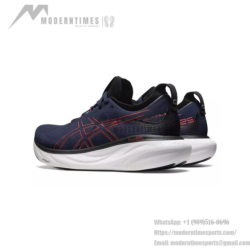 ASICS Gel-Nimbus 25 1011B547-401 メンズランニングシューズ ASICS Gel-Nimbus 25 1011B547-401 メンズランニングシューズ(ミッドナイトブルーとエレクトリックレッド)