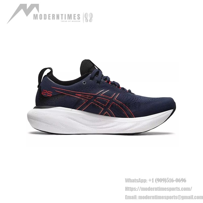 ASICS Gel-Nimbus 25 1011B547-401 メンズランニングシューズ ASICS Gel-Nimbus 25 1011B547-401 メンズランニングシューズ(ミッドナイトブルーとエレクトリックレッド)