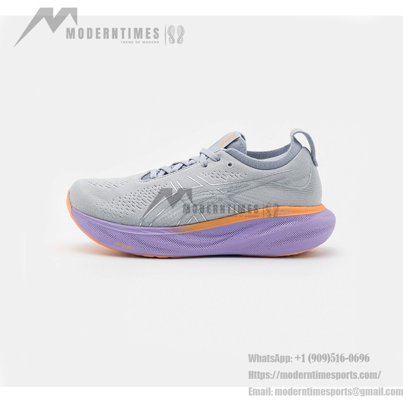 ASICS Gel-Nimbus 25 1012B356-021 レディースランニングシューズ ASICS Gel-Nimbus 25 1012B356-021 レディースランニングシューズ(グレー・パープル・オレンジ)