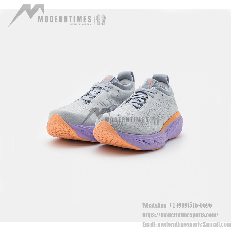 ASICS Gel-Nimbus 25 1012B356-021 レディースランニングシューズ ASICS Gel-Nimbus 25 1012B356-021 レディースランニングシューズ(グレー・パープル・オレンジ)