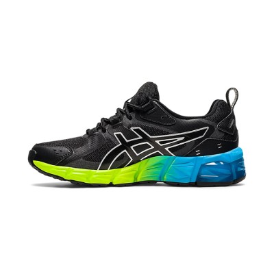 ASICS Gel-Quantum 180 Black Aizuri Blue 1204A002-008 スタイリッシュなブラックイエローとブルーのグラデーションランニングシューズ 優れたクッション性と快適性