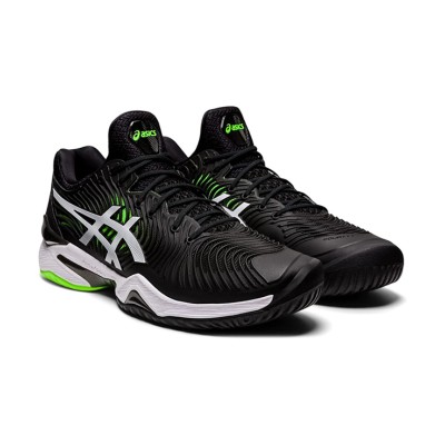 ASICS Court FlyteFoam 2 1041A083-005 ブラックホワイトネオングリーン テニスシューズ プロフェッショナルなサポートと軽量クッション性