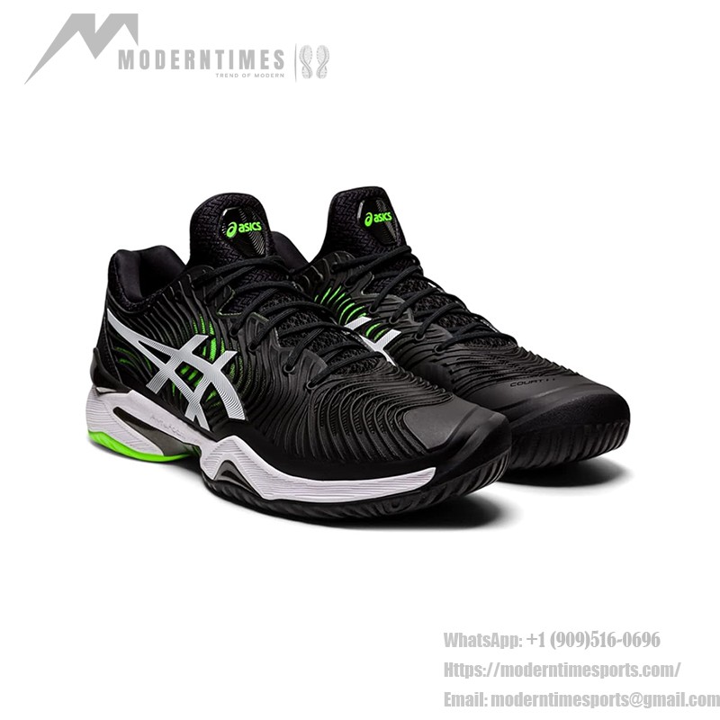 ASICS Court FlyteFoam 2 1041A083-005 テニスシューズ ASICS Court FlyteFoam 2 1041A083-005 ブラックホワイトネオングリーン テニスシューズ
