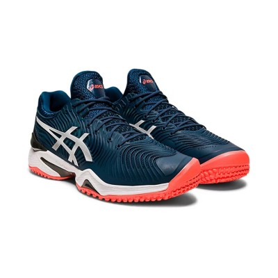 ASICS Court FlyteFoam 2 1041A084-400 ネイビーブルー ホワイト 蛍光オレンジ テニスシューズ プロフェッショナルな安定性と軽量クッション性