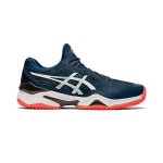 ASICS Court FlyteFoam 2 1041A084-400 テニスシューズ ASICS Court FlyteFoam 2 1041A084-400 ネイビーブルー ホワイト 蛍光オレンジ テニスシューズ