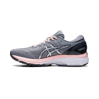ASICS Gel-Kayano 27 1012A649-020 レディース グレー ピンク ランニングシューズ 動的サポートと完璧なクッション性