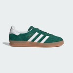 Adidas Gazelle Indoor IG1596 - Green Suede Sneakers with White Stripes & Gum Sole Adidas Gazelle Indoor IG1596 - Green Suede Sneakers with White Stripes & Gum Sole
