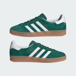 Adidas Gazelle Indoor IG1596 - Green Suede Sneakers with White Stripes & Gum Sole Adidas Gazelle Indoor IG1596 - Green Suede Sneakers with White Stripes & Gum Sole