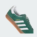 Adidas Gazelle Indoor IG1596 - Green Suede Sneakers with White Stripes & Gum Sole Adidas Gazelle Indoor IG1596 - Green Suede Sneakers with White Stripes & Gum Sole
