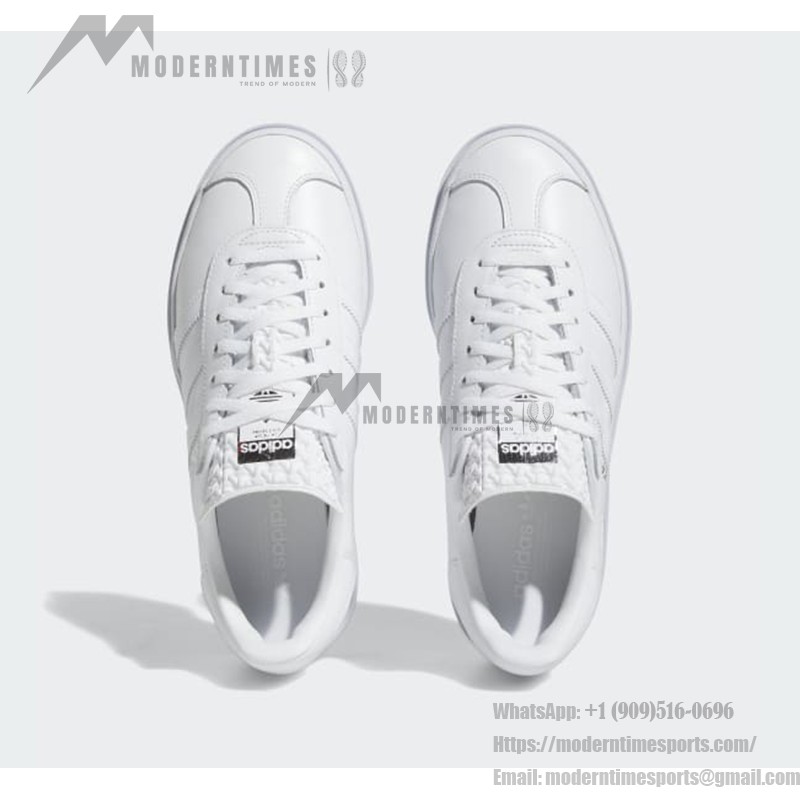 Adidas Gazelle Bold IE5130 - White Leather Sneakers with Platform Sole Adidas Gazelle Bold IE5130 All-White Leather Sneakers with Platform Sole