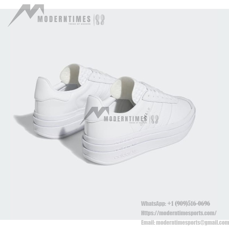 Adidas Gazelle Bold IE5130 - White Leather Sneakers with Platform Sole Adidas Gazelle Bold IE5130 All-White Leather Sneakers with Platform Sole