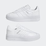 Adidas Gazelle Bold IE5130 - White Leather Sneakers with Platform Sole Adidas Gazelle Bold IE5130 All-White Leather Sneakers with Platform Sole