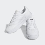 Adidas Gazelle Bold IE5130 - White Leather Sneakers with Platform Sole Adidas Gazelle Bold IE5130 All-White Leather Sneakers with Platform Sole