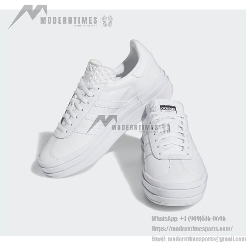 Adidas Gazelle Bold IE5130 - White Leather Sneakers with Platform Sole Adidas Gazelle Bold IE5130 All-White Leather Sneakers with Platform Sole