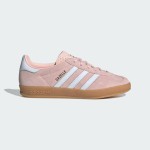 Adidas Gazelle Indoor IH5484 - Pink Suede Sneakers with Blue Stripes Adidas Gazelle Indoor IH5484 Pink Suede Sneakers with Pastel Blue Stripes and Gum Sole