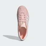 Adidas Gazelle Indoor IH5484 - Pink Suede Sneakers with Blue Stripes Adidas Gazelle Indoor IH5484 Pink Suede Sneakers with Pastel Blue Stripes and Gum Sole