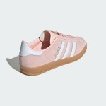 Adidas Gazelle Indoor IH5484 - Pink Suede Sneakers with Blue Stripes Adidas Gazelle Indoor IH5484 Pink Suede Sneakers with Pastel Blue Stripes and Gum Sole