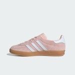 Adidas Gazelle Indoor IH5484 - Pink Suede Sneakers with Blue Stripes Adidas Gazelle Indoor IH5484 Pink Suede Sneakers with Pastel Blue Stripes and Gum Sole