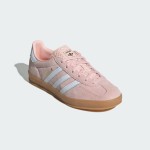 Adidas Gazelle Indoor IH5484 - Pink Suede Sneakers with Blue Stripes Adidas Gazelle Indoor IH5484 Pink Suede Sneakers with Pastel Blue Stripes and Gum Sole