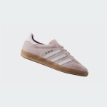 Adidas Gazelle Indoor IH5484 - Pink Suede Sneakers with Blue Stripes Adidas Gazelle Indoor IH5484 Pink Suede Sneakers with Pastel Blue Stripes and Gum Sole
