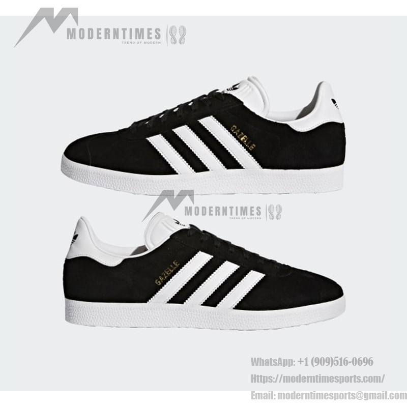 Adidas Gazelle BB5476 - Black Suede Sneakers with White Stripes Adidas Gazelle BB5476 Black Suede Sneakers with White Stripes