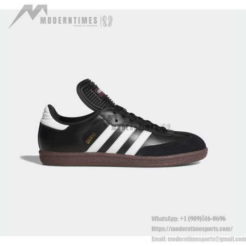 Adidas Samba Classic 034563 - Black Leather Sneakers with White Stripes Adidas Samba Classic 034563 Black Sneakers with White Stripes and Gum Sole