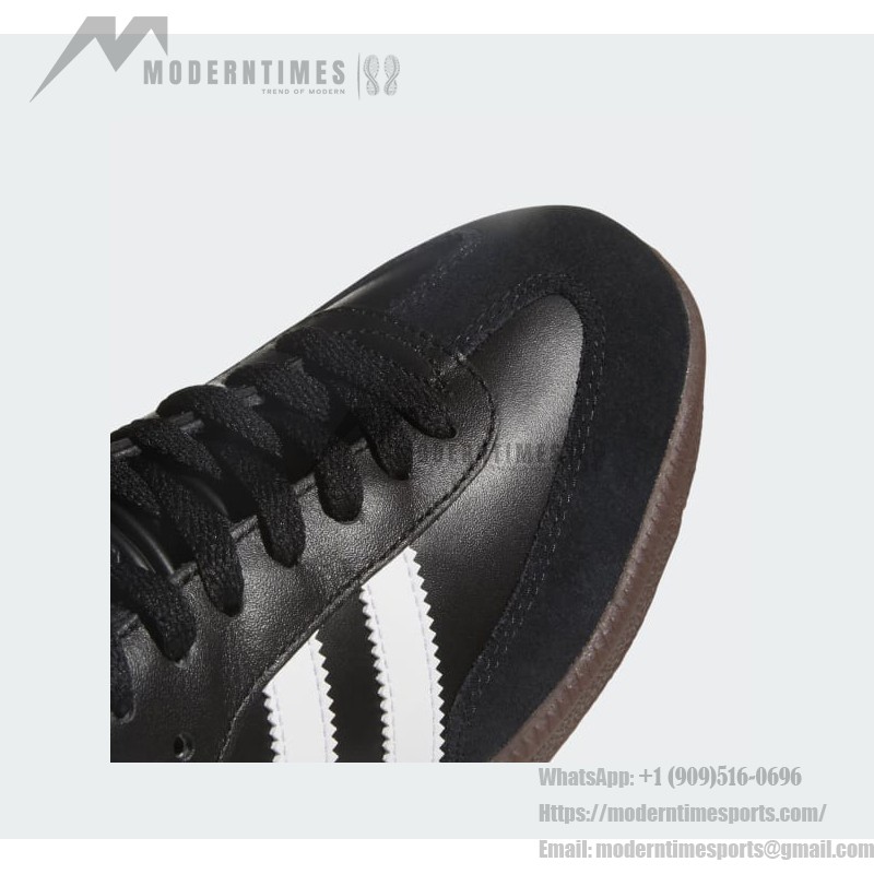 Adidas Samba Classic 034563 - Black Leather Sneakers with White Stripes Adidas Samba Classic 034563 Black Sneakers with White Stripes and Gum Sole