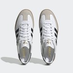Adidas Samba Decon IF0642 - ホワイトレザースニーカー Adidas Samba Decon IF0642 ホワイトレザースニーカー ブラックストライプ ガムソール