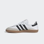 Adidas Samba Decon IF0642 - ホワイトレザースニーカー Adidas Samba Decon IF0642 ホワイトレザースニーカー ブラックストライプ ガムソール