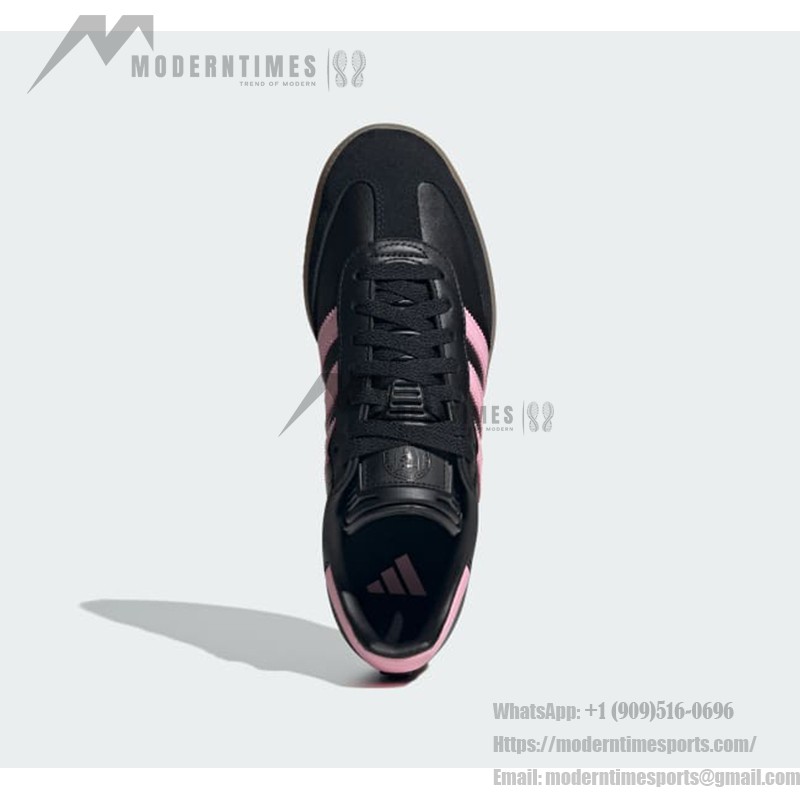 Adidas Samba IH8157 - Black Sneakers with Pink Stripes Adidas Samba IH8157 Black Sneakers with Pink Stripes and Gum Sole